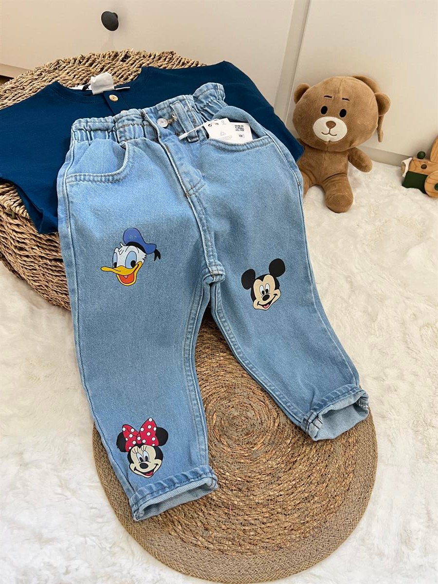 Yeni yüksek bel jean Baskılı 