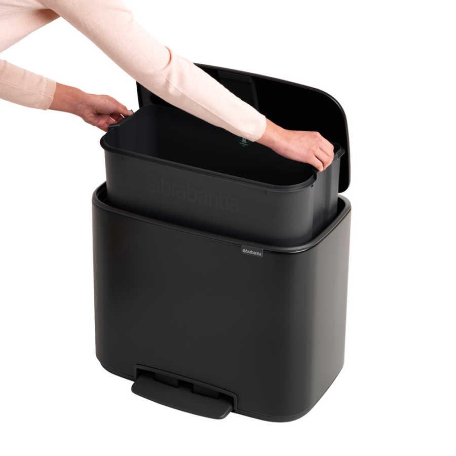 Brabantia BO Matt Black Pedallı Çöp Kutusu 36L