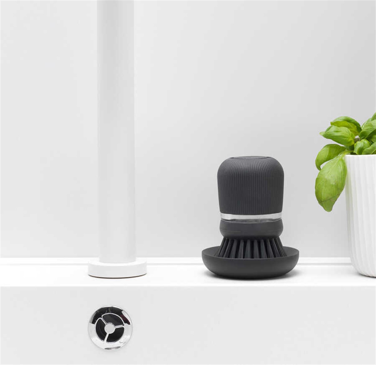 Brabantia Dark Grey Sabun Hazneli Bulaşık Fırçası