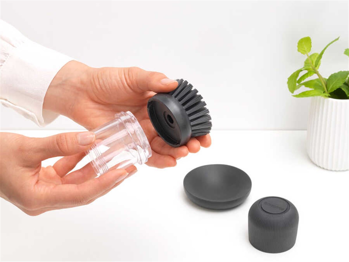Brabantia Dark Grey Sabun Hazneli Bulaşık Fırçası