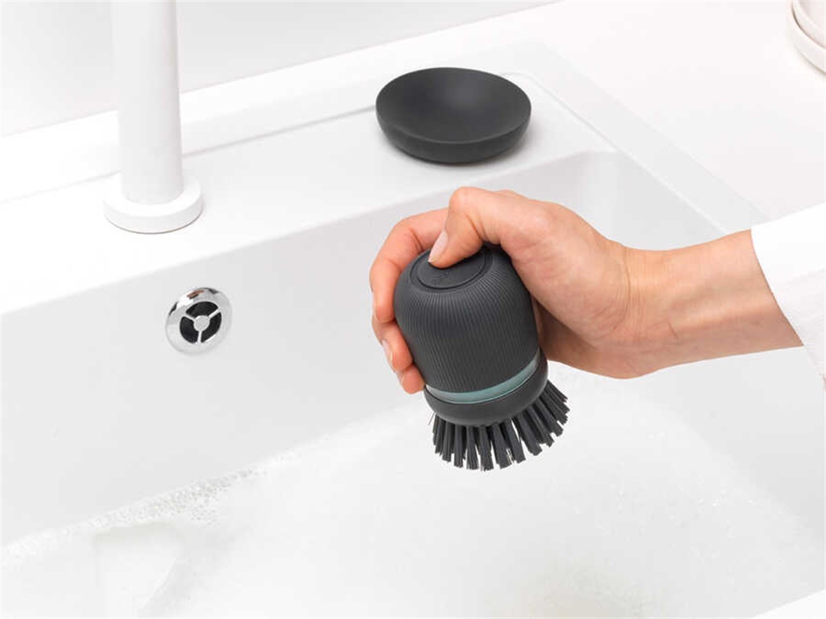 Brabantia Dark Grey Sabun Hazneli Bulaşık Fırçası