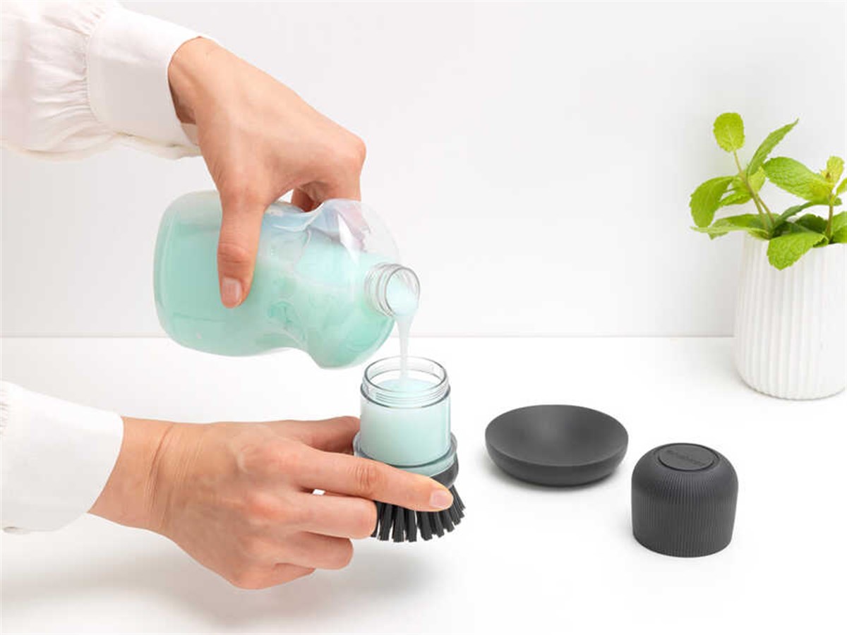 Brabantia Dark Grey Sabun Hazneli Bulaşık Fırçası