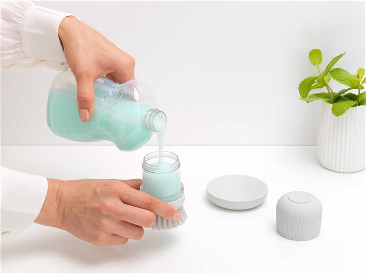 Brabantia Light Grey Sabun Hazneli Bulaşık Fırçası
