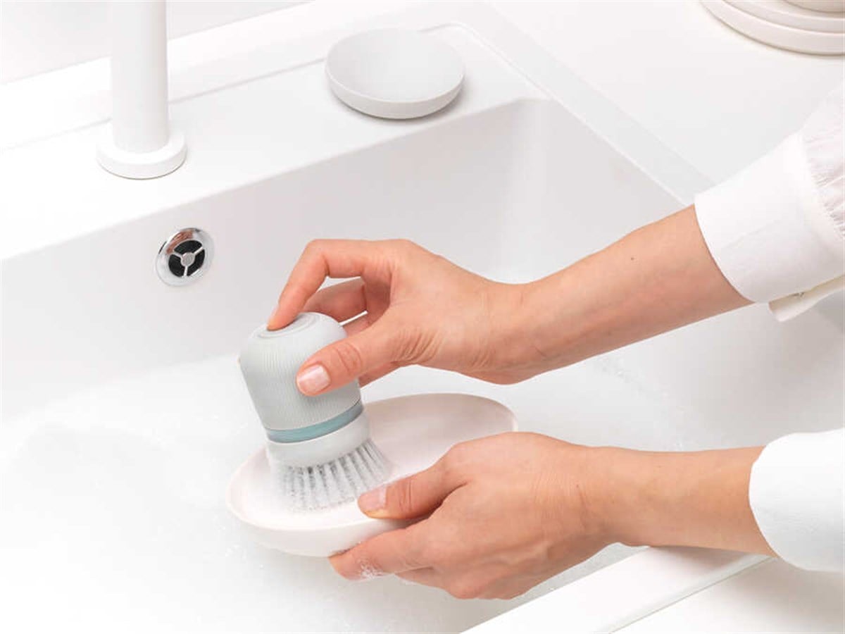 Brabantia Light Grey Sabun Hazneli Bulaşık Fırçası