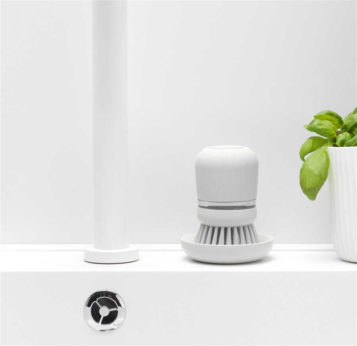 Brabantia Light Grey Sabun Hazneli Bulaşık Fırçası