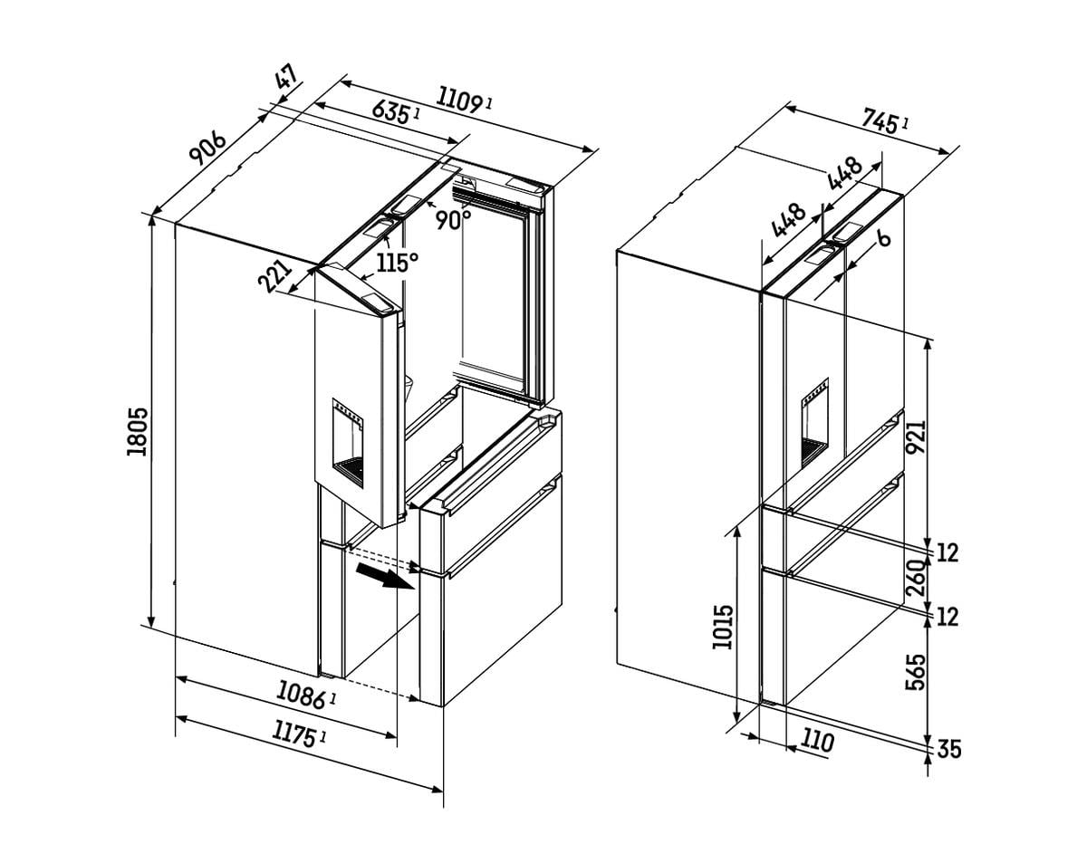 Liebherr MBsddi 9524 Plus BioFresh NoFrost 4 Kapılı Alttan Donduruculu Buzdolabı