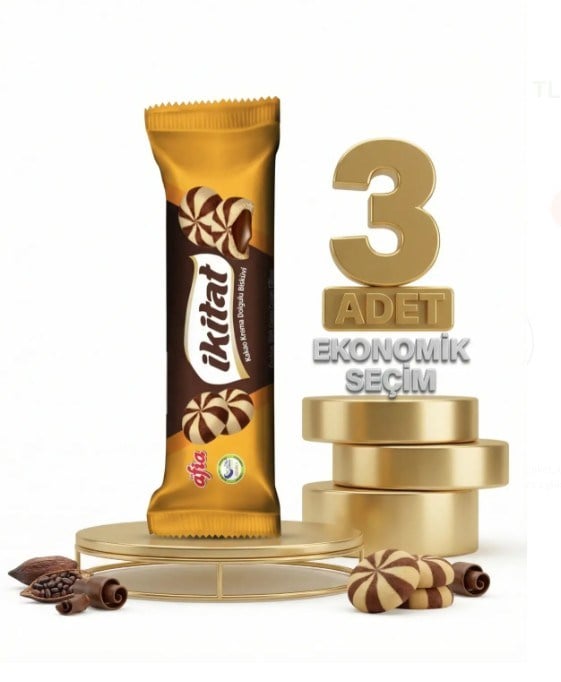 Afia İkitat Kakao Krema Dolgulu Bisküvi 3x75 Gr