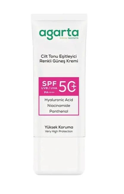 Agarta Cilt Tonu Eşitleyici Renkli Kapatıcı Etkili 50 Ml Spf+50 Güneş Kremi