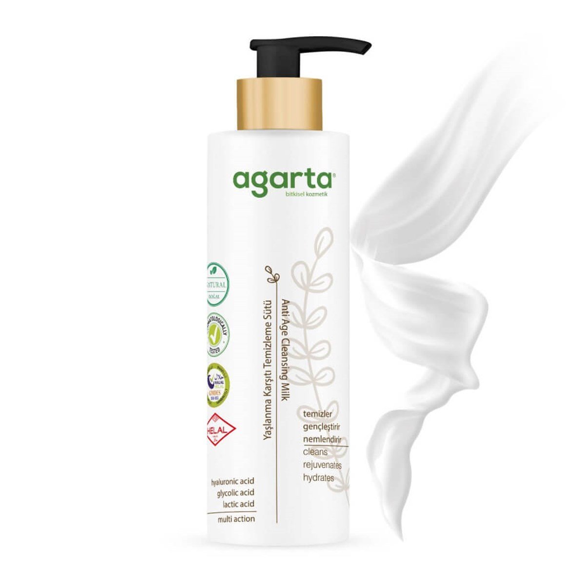 AGARTA Doğal Yaşlanma Karşıtı Temizleme Sütü - 225 Ml