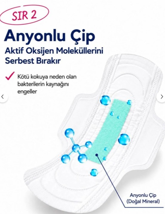 Angels Secret Aktif Oksijen ve Negatif İyon Gece Ekstra Ped 