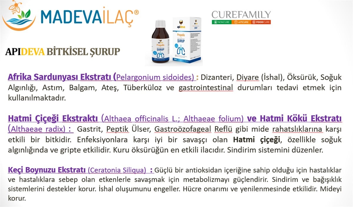 Apideva Propolisli Bitkisel Şurup 100ml