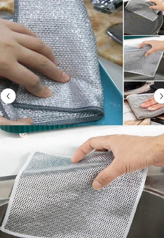 Mikrobiyel Çift Katlı Telli Bulaşık Yıkama Bezi 5li Set