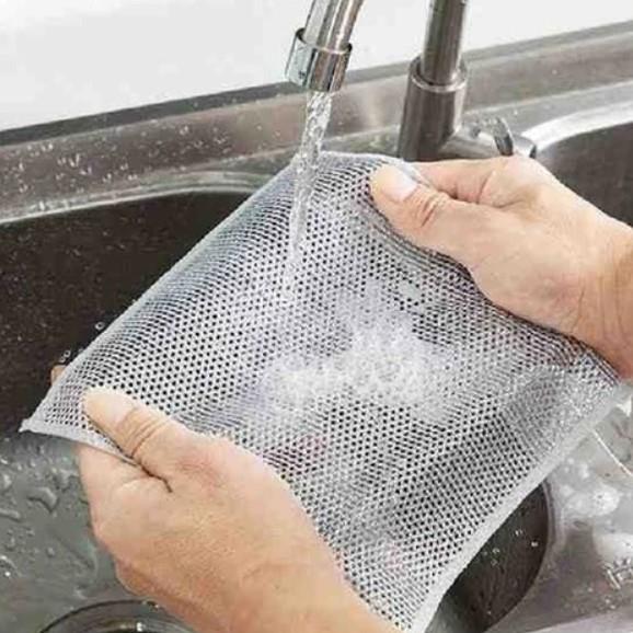 Mikrobiyel Çift Katlı Telli Bulaşık Yıkama Bezi 5li Set