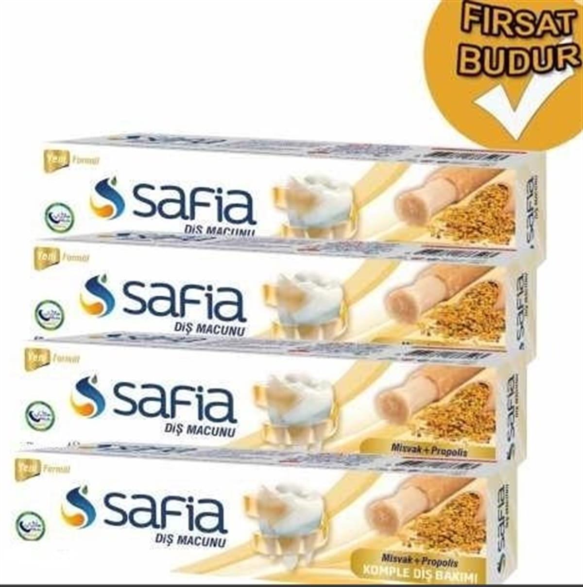 Safia Diş Macunu Misvak + Propolis (75 Gr) 4lü Set