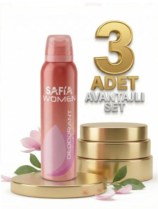 Safia Doğal Kadın Deodorant Taze Esinti 3x150 Ml
