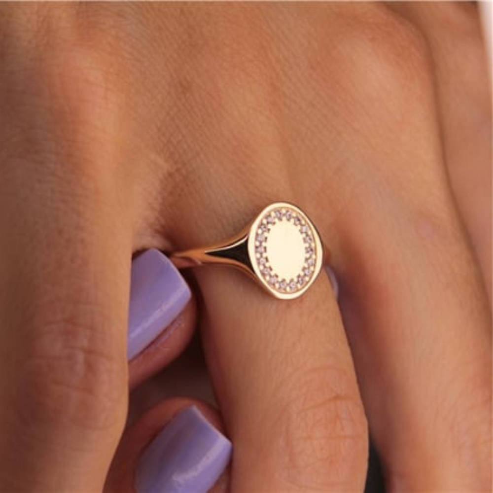 FasekGoldGÜMÜŞ0.28 Ct Pırlanta (Signity) Taşlı Mühür Şovalye Yüzük-925 Ayar Mühür Hediye Gümüş Yüzük
