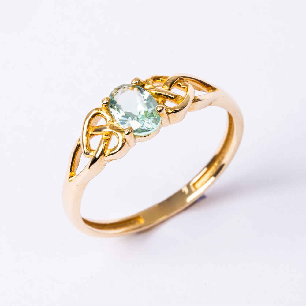 FasekGoldGÜMÜŞ0.60 Karat Green Topaz Taşlı Fantazi Modern Tasarım 925 Ayar Gümüş Evlilik Alyansı