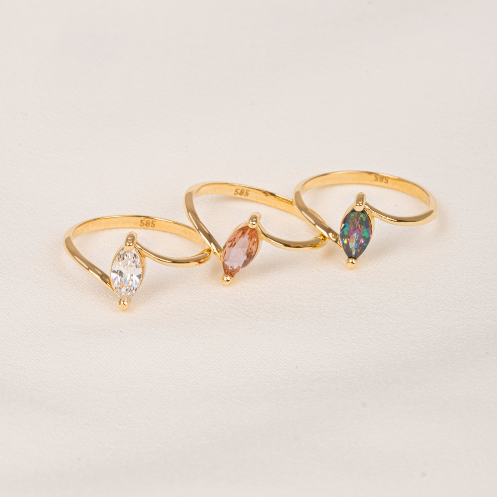 FasekGoldGÜMÜŞ0.60 Karat Mekik Signity Swarovski Taşlı Es  Pırlanta Montörü 925 Ayar Gümüş Evlilik Teklifi Yüzüğü