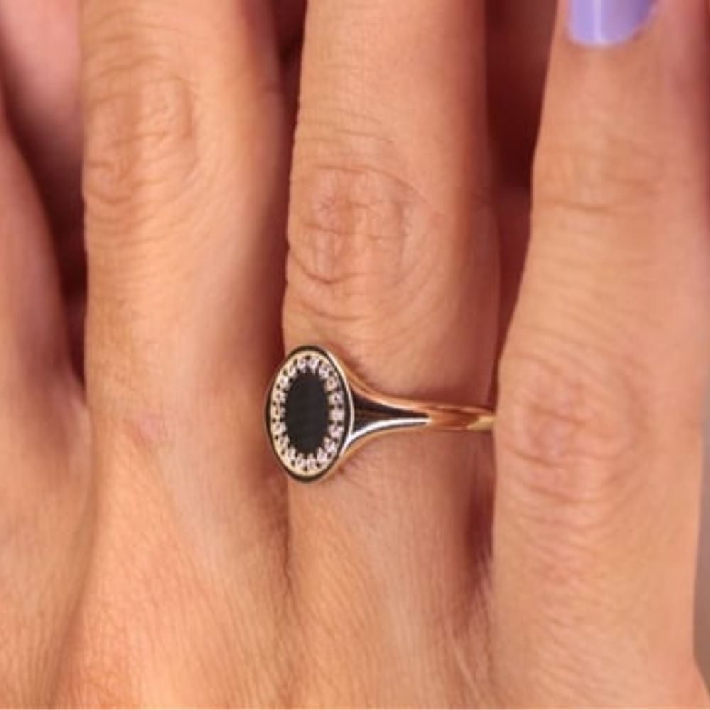 FasekGoldGÜMÜŞ0.28 Ct Pırlanta (Signity) Taşlı Mühür Şovalye Yüzük-925 Ayar Mühür Hediye Gümüş Yüzük