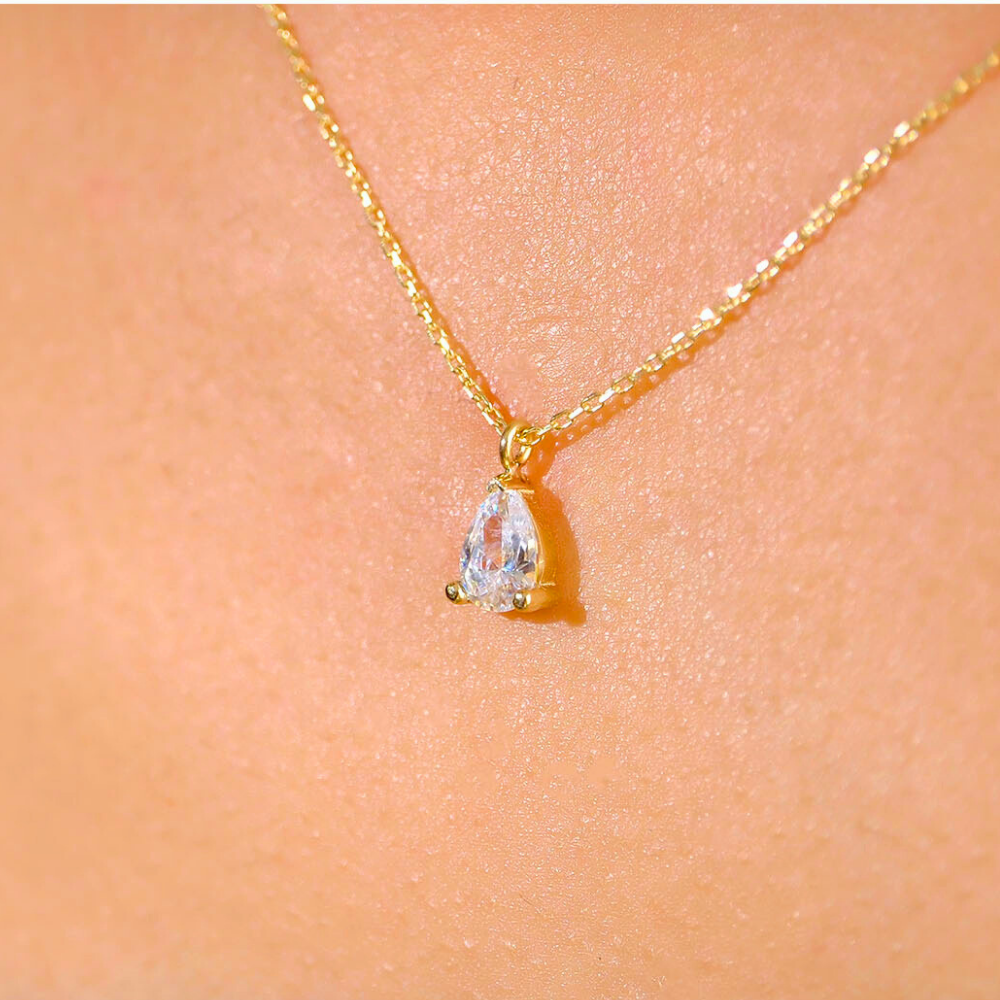 FasekGoldKOLYELER0.25 Karat Signity Swarovski Pırlanta Montürü Nano Has Taşlı Hediye 14 Ayar Altın Kolye
