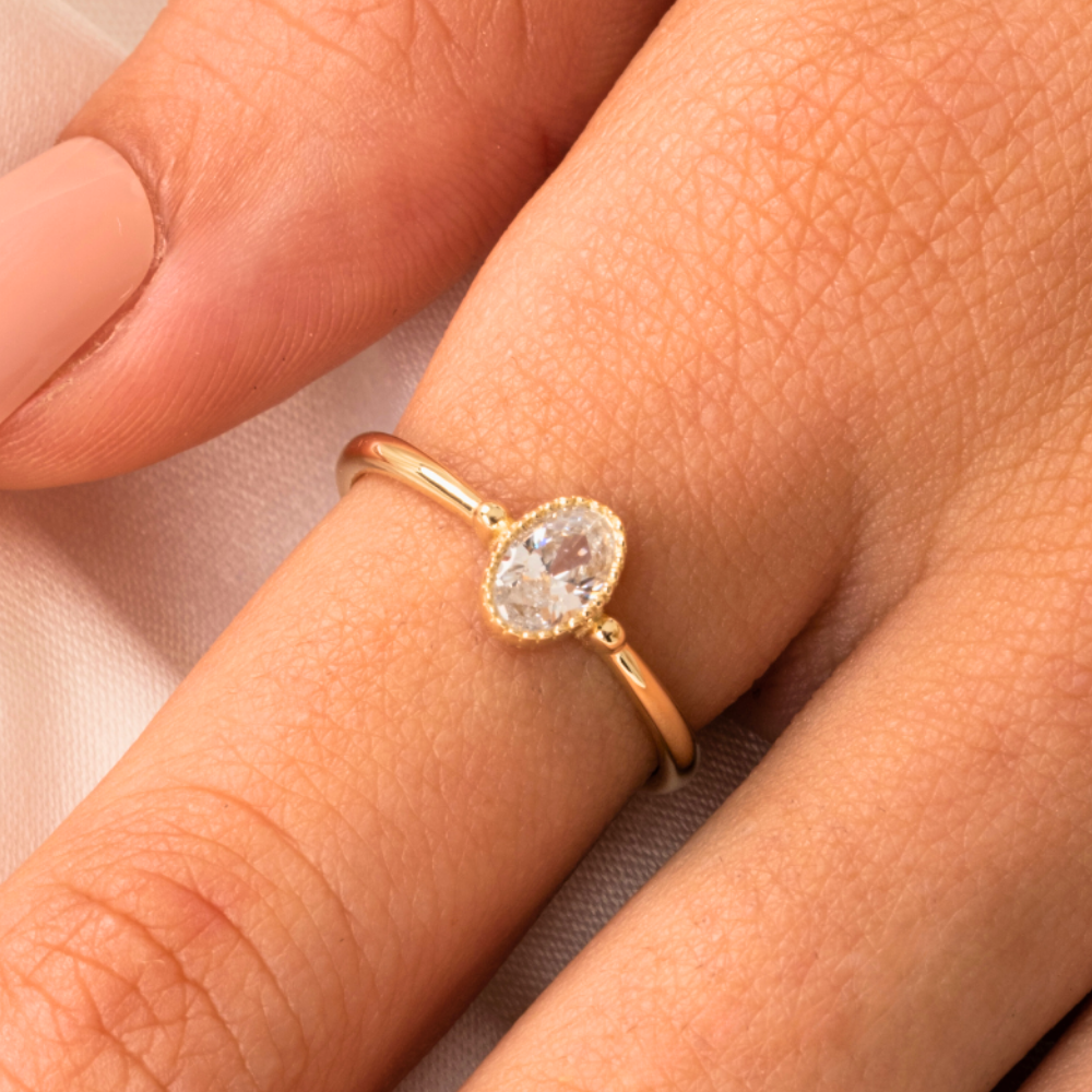 FasekGoldGÜMÜŞ0.35 Karat Signity Swarovski Taşlı Güverseli Tektaş 925 Ayar GümüşYüzük
