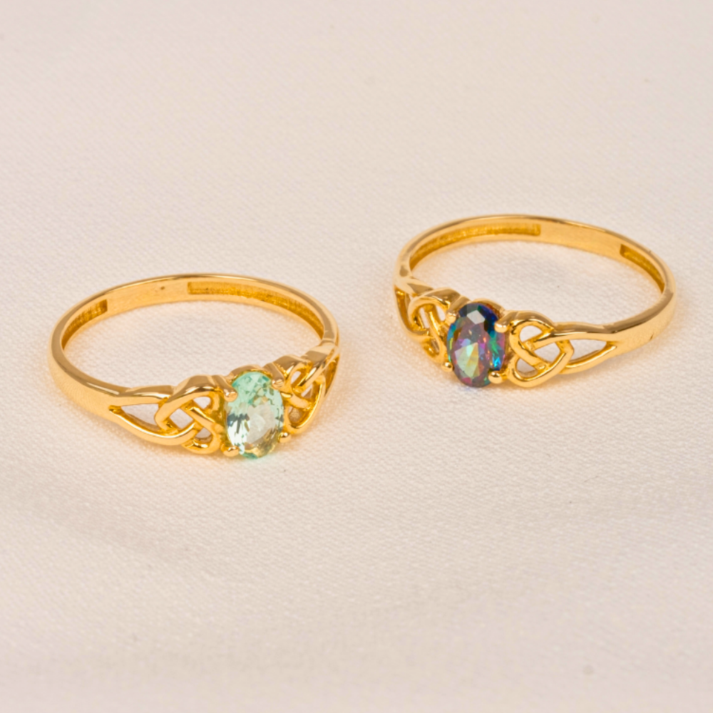FasekGoldGÜMÜŞ0.60 Karat Green Topaz Taşlı Fantazi Modern Tasarım 925 Ayar Gümüş Evlilik Alyansı