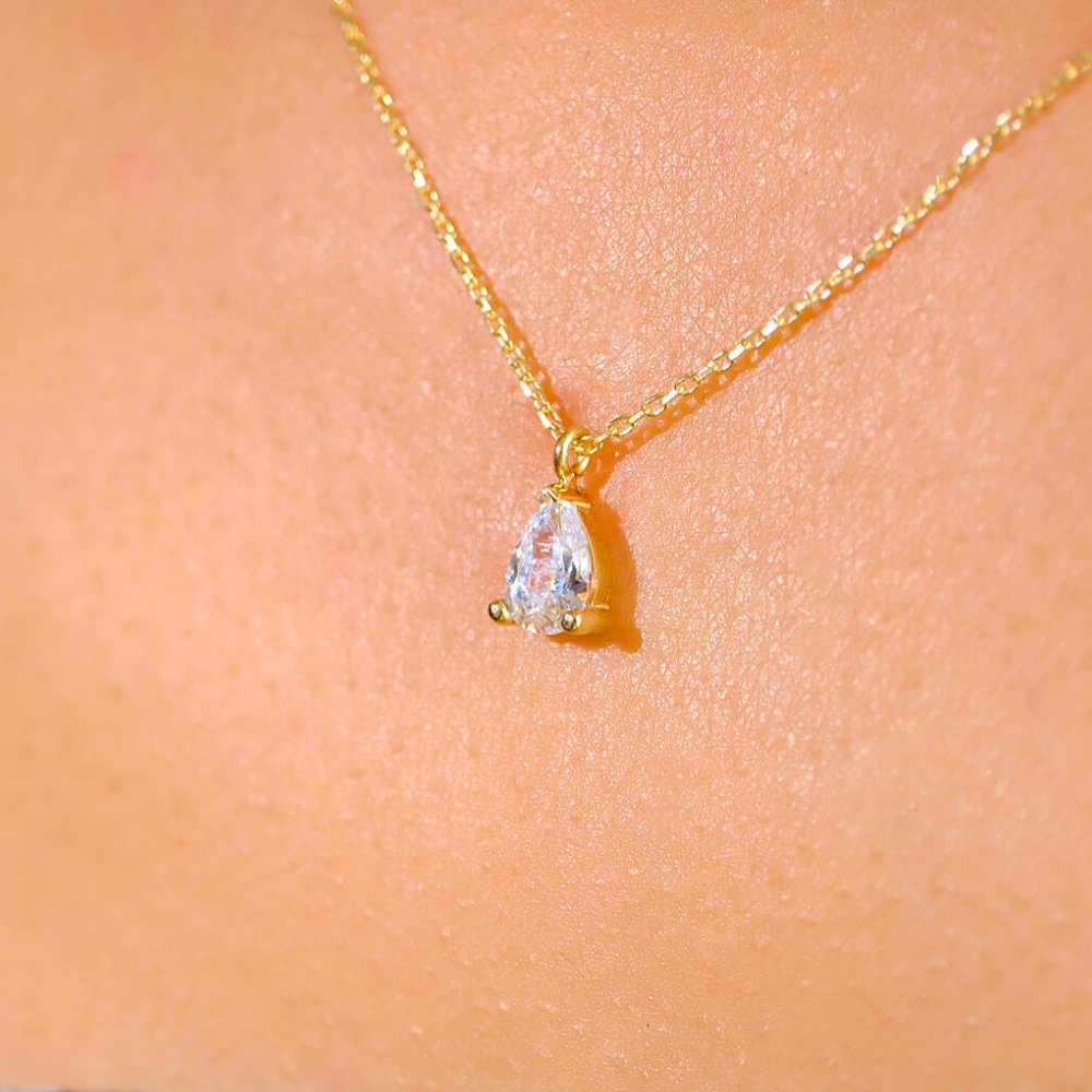 FasekGoldGÜMÜŞ0.25 Karat Signity Swarovski Pırlanta Montürü Nano Has Taşlı Hediye 925 Ayar Gümüş Kolye