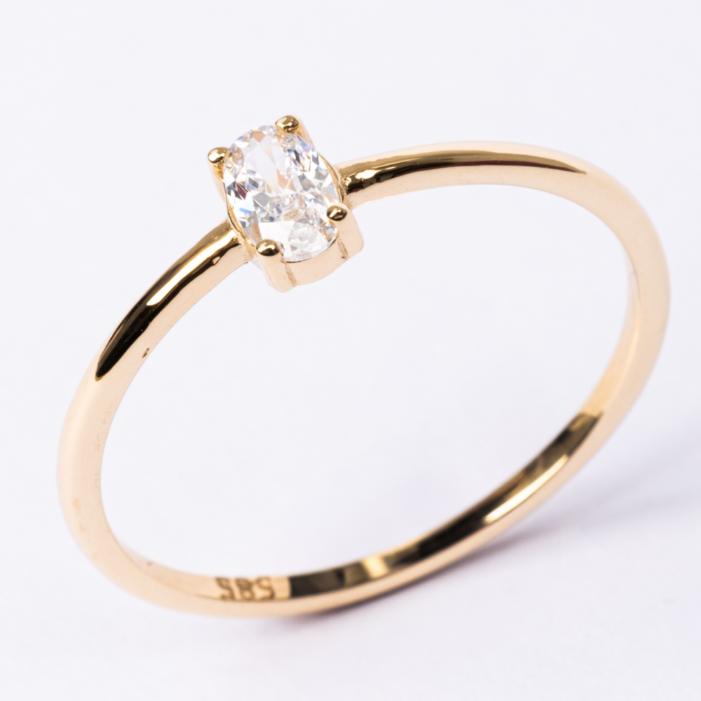 FasekGoldGÜMÜŞ0.50CT Oval Sade Minimal Pırlanta(Signty Taşlı)Tasarım Gümüş Tektaş-Pırlanta Oval Gümüş Tektaş Yüzük