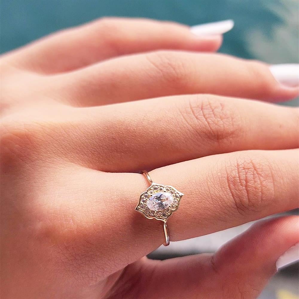 FasekGoldGÜMÜŞ0.80CT Pırlanta Monturü Zirkon Taşlı Tasarım Evlilik Teklifi 925 Ayar Gümüş Yüzük-Hediye Gümüş Yüzük