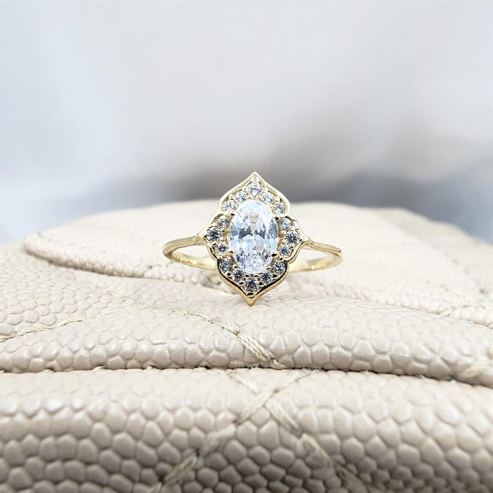 FasekGoldGÜMÜŞ0.80CT Pırlanta Monturü Zirkon Taşlı Tasarım Evlilik Teklifi 925 Ayar Gümüş Yüzük-Hediye Gümüş Yüzük