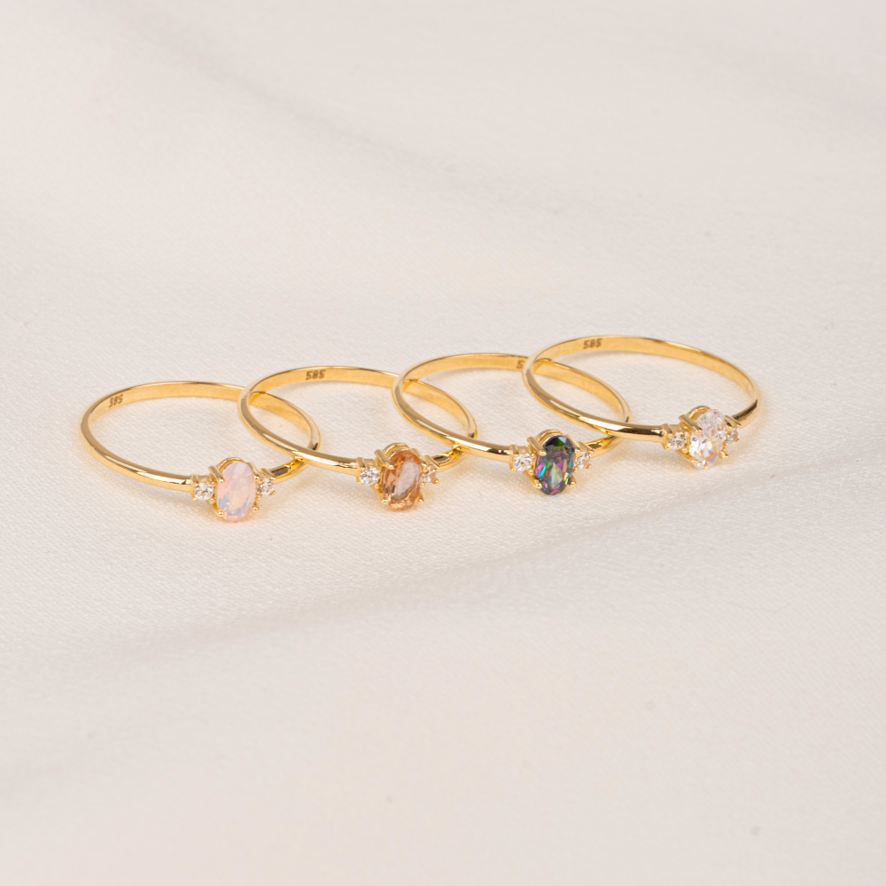 FasekGoldGÜMÜŞ0,30CT Aleksandrit 0,10 CT Pırlanta(Signty Taşlı)Minimal Oval Taşlı Tria Pırlanta Hediye Gümüş Yüzük