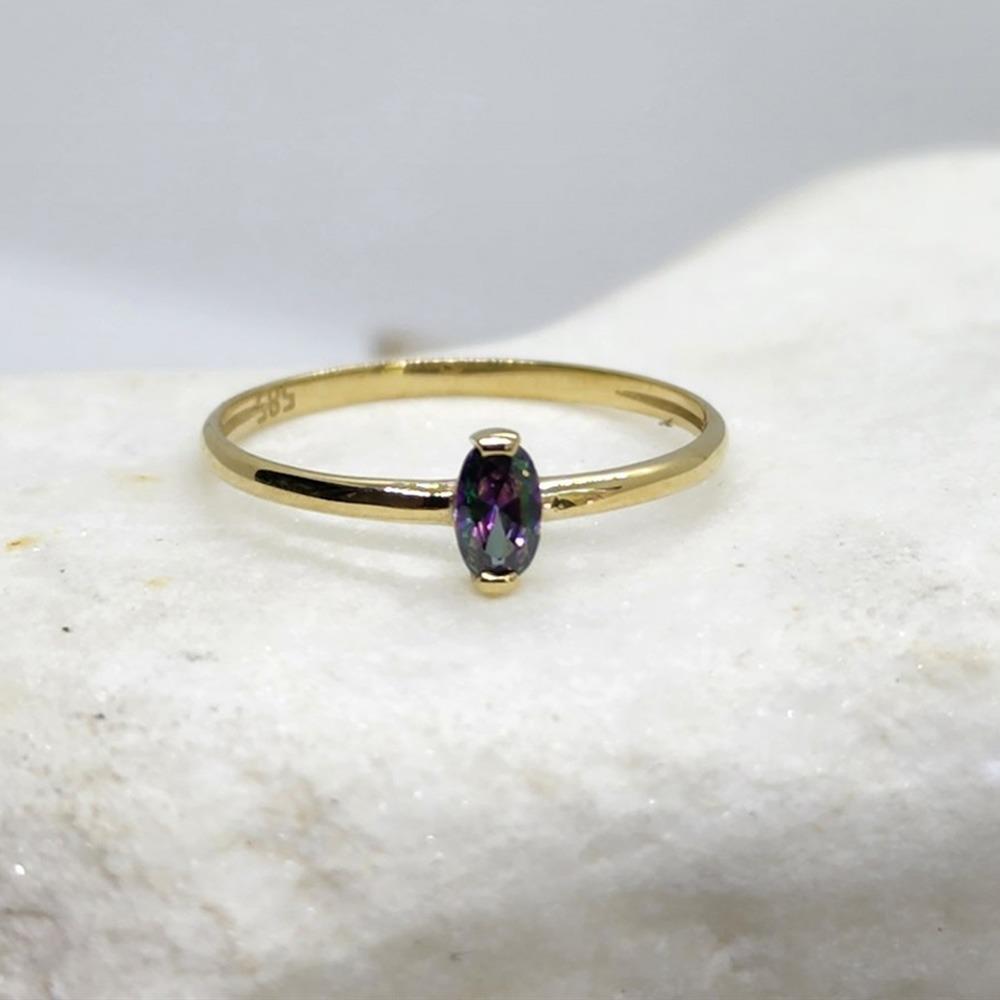 FasekGoldGÜMÜŞ0,40CT Aleksandrit Tektaş Gümüş Yüzük-Tektaş Kadın Gümüş Yüzük-Hediye Safir Gümüş Yüzük-Tasarım Yüzük
