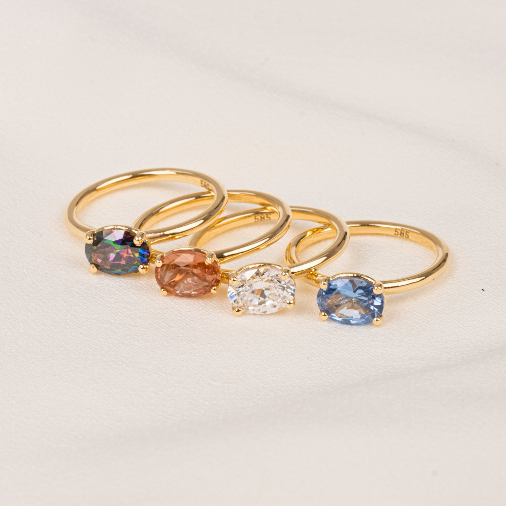 FasekGoldGÜMÜŞ1.10 Karat Yan Sultanayt Taşlı Octagon Pırlanta Montörü 925 Ayar Gümüş Evlilik Teklifi Yüzüğü