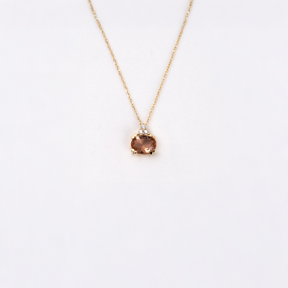 Huma GoldKOLYELER1.15CT Sultanayt 0,20CT Pırlanta(Signty)Sade Modern Tasarım Minimal Doğal Taşlı 14 Ayar Altın Kolye