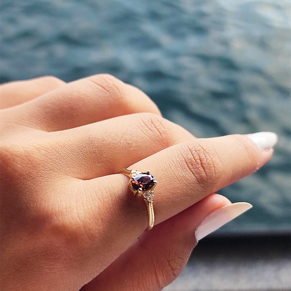 Huma GoldGÜMÜŞ1,20 CT Smoky Taşlı Tek Taş Evlilik Teklifi 925 Ayar Gümüş Yüzük-Tek Taş Hediye 925 Ayar Gümüş Yüzük
