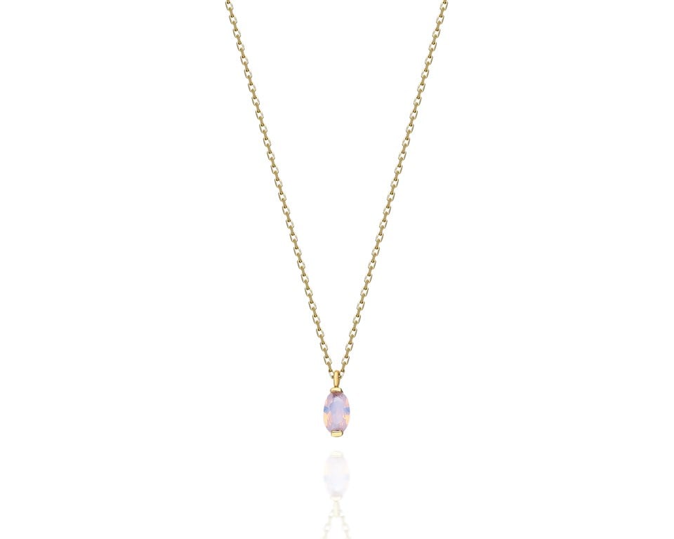 ANKA TAKI 585KOLYELER14 Ayar Altın Kolye -0.50 Ct Pınky (pembe )Quartz Pırlanta Montürü Has Taşlı Altın Kolye-Hediye 14 Ayar Altın Kolye