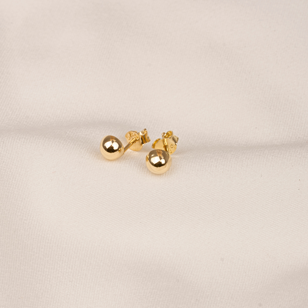 FasekGoldKÜPELER14 Ayar Altın Minimal Top Küpe