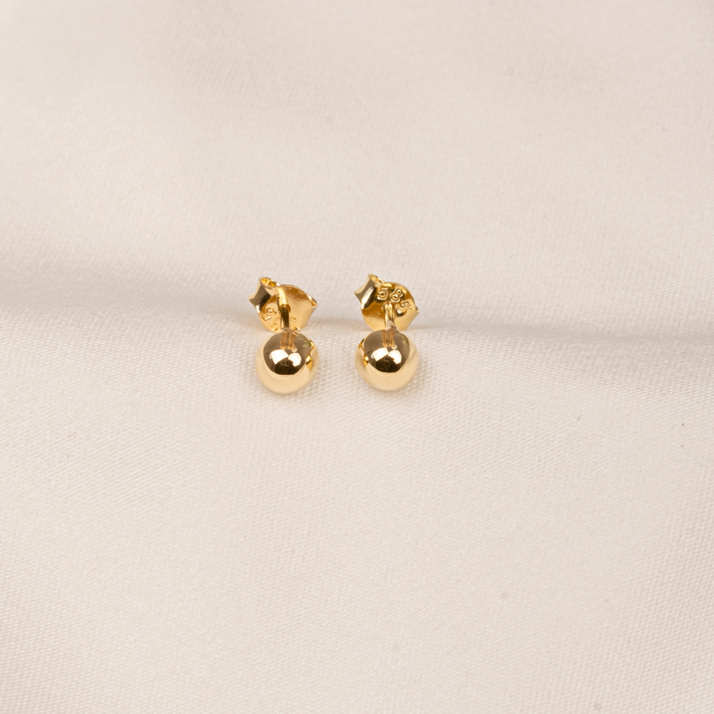 FasekGoldKÜPELER14 Ayar Altın Minimal Top Küpe