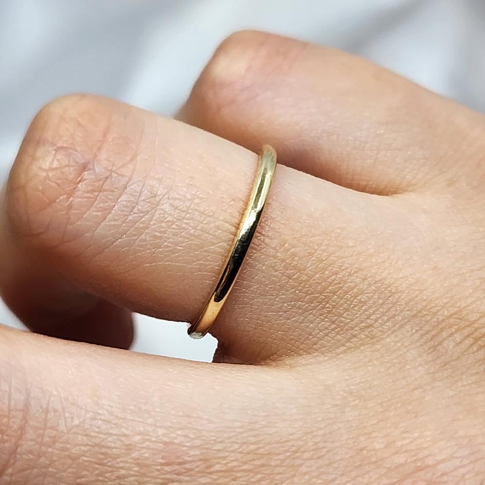 FasekGoldGÜMÜŞ925 Ayar Klasik İçi Dolu 1.5 Mm Sarı Gümüş Alyans