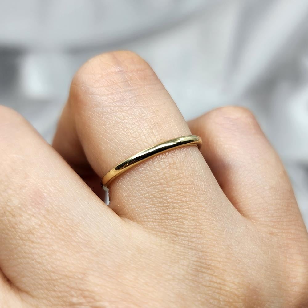 FasekGoldGÜMÜŞ925 Ayar Klasik İçi Dolu 1.5 Mm Sarı Gümüş Alyans