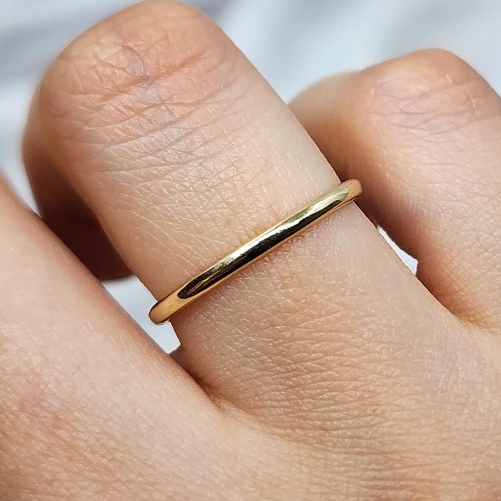 FasekGoldGÜMÜŞ925 Ayar Klasik İçi Dolu 1.5 Mm Sarı Gümüş Alyans