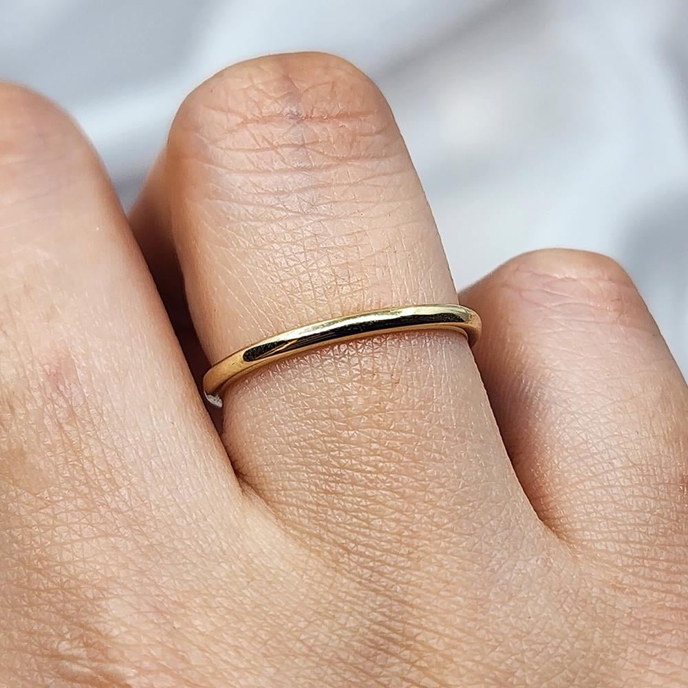 FasekGoldGÜMÜŞ925 Ayar Klasik İçi Dolu 1.5 Mm Sarı Gümüş Alyans