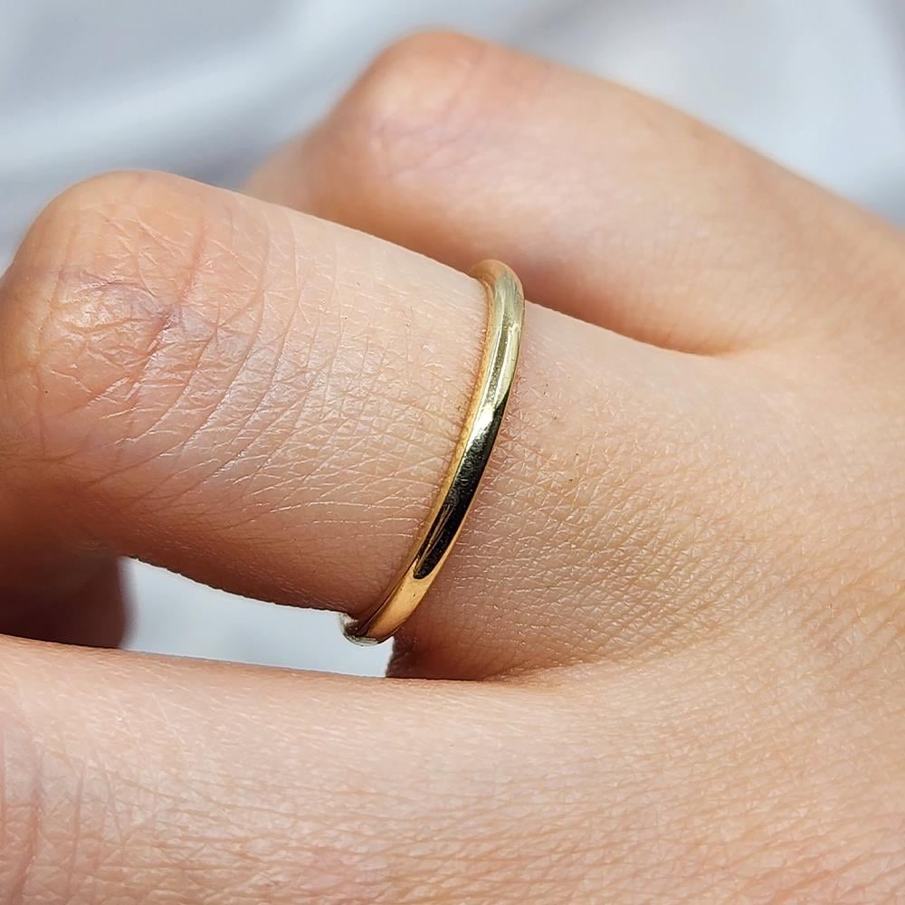 FasekGoldGÜMÜŞ925 Ayar Klasik İçi Dolu 1.5 Mm Sarı Gümüş Alyans