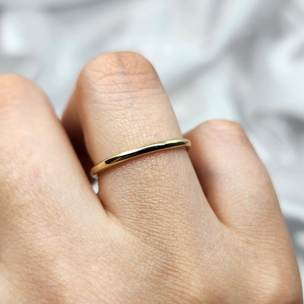 FasekGoldGÜMÜŞ925 Ayar Klasik İçi Dolu 1.5 Mm Sarı Gümüş Alyans