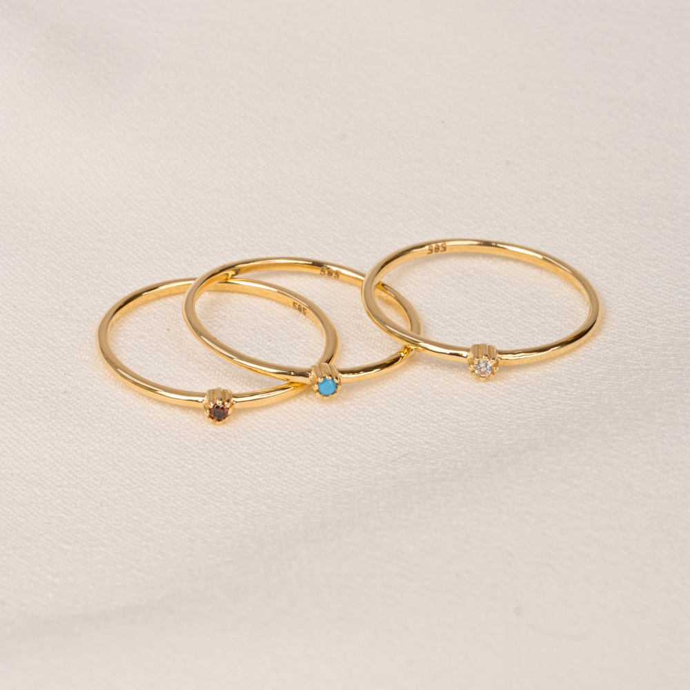 FasekGoldGÜMÜŞ925 Ayar Minimal Tek Taş Gümüş Yüzük-0.05 CT Firuze Tek Taş Gümüş Yüzük-Firuze Eklem Yüzüğü 