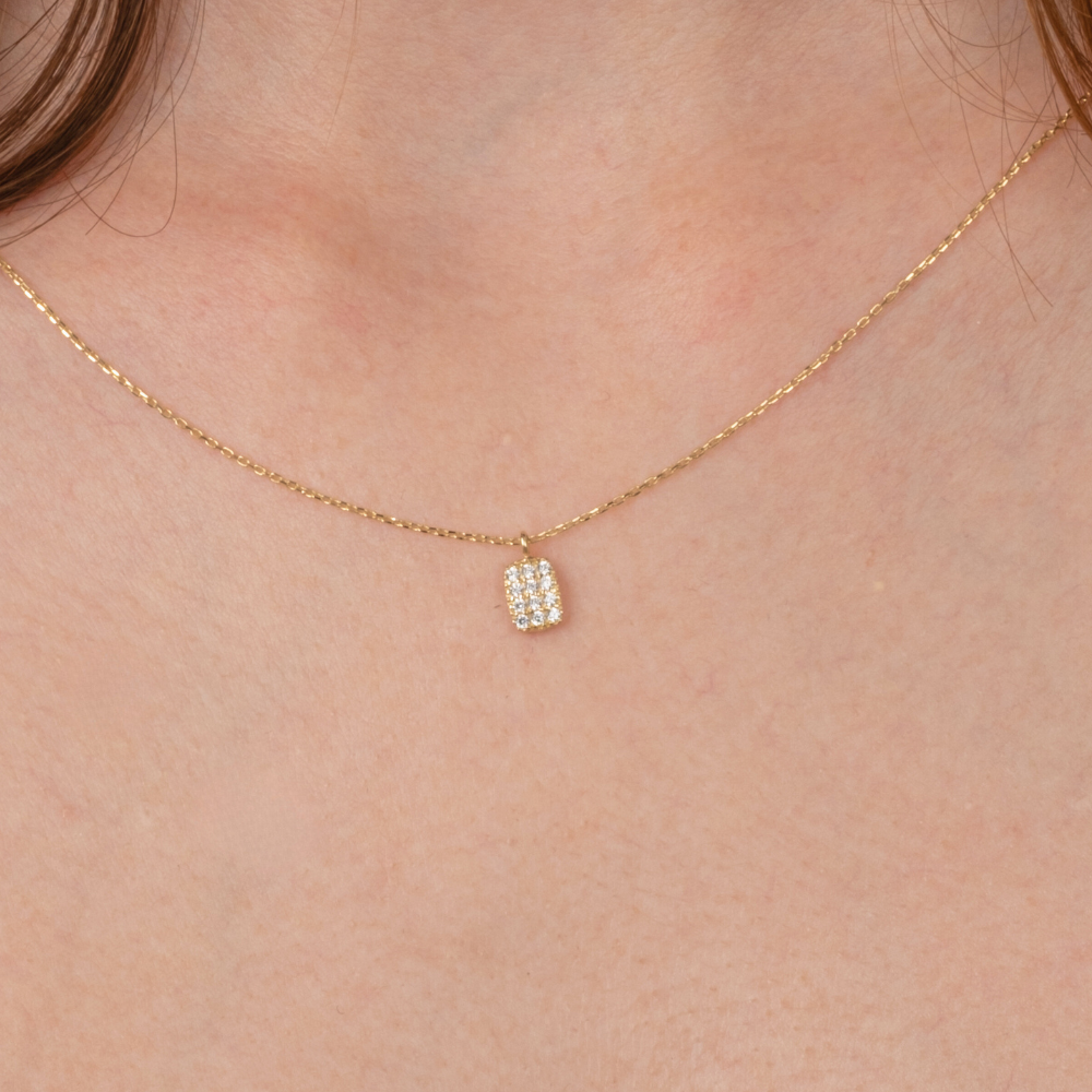 FasekGoldKOLYELERAltın Kolye - Zirkon Taşlı Minimal Tasarım 14 Ayar Altın Kolye