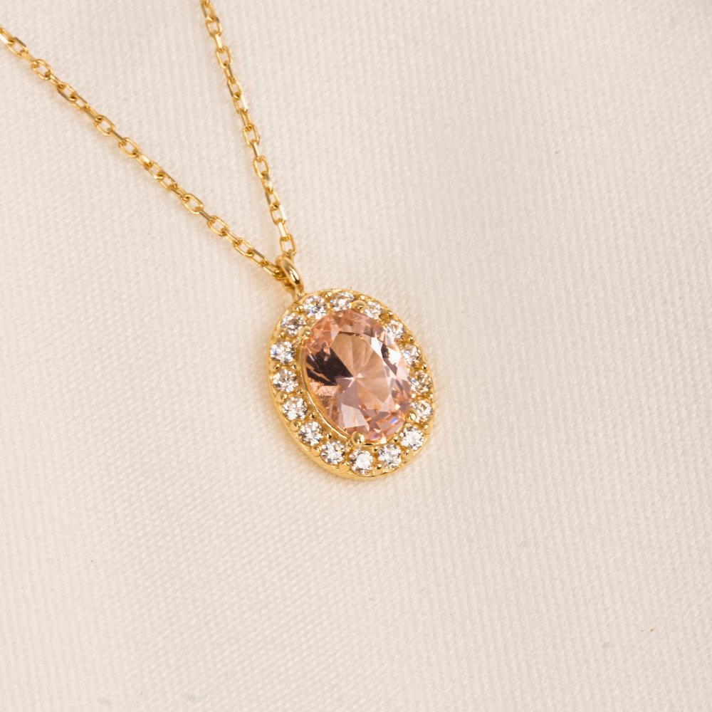 FasekGoldKOLYELERAltın Koyle - Morganayt Oval Taşlı 14 Ayar Altın Kolye