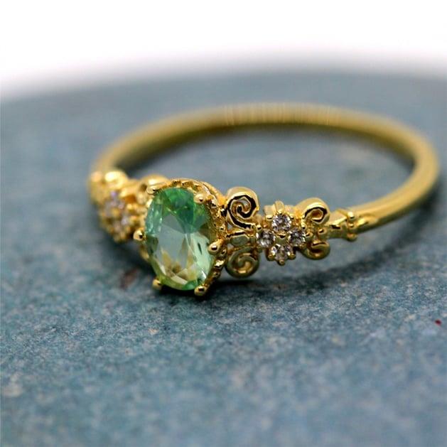 FasekGoldYÜZÜKLERAltın Yüzük - 14 Ayar Altın Oval Topaz Taşlı Evlilik Teklifi Yüzüğü - Eşe, Anneye, Sevgiliye Hediye