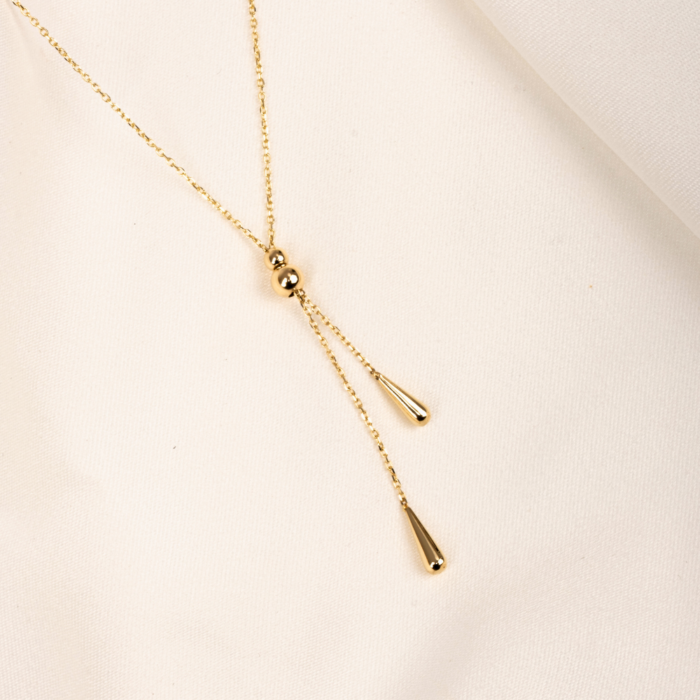 FasekGoldKOLYELERAşk Düğümü Tasarım Modern Stil Taşsız Gösterişli 14 Ayar Altın Kolye