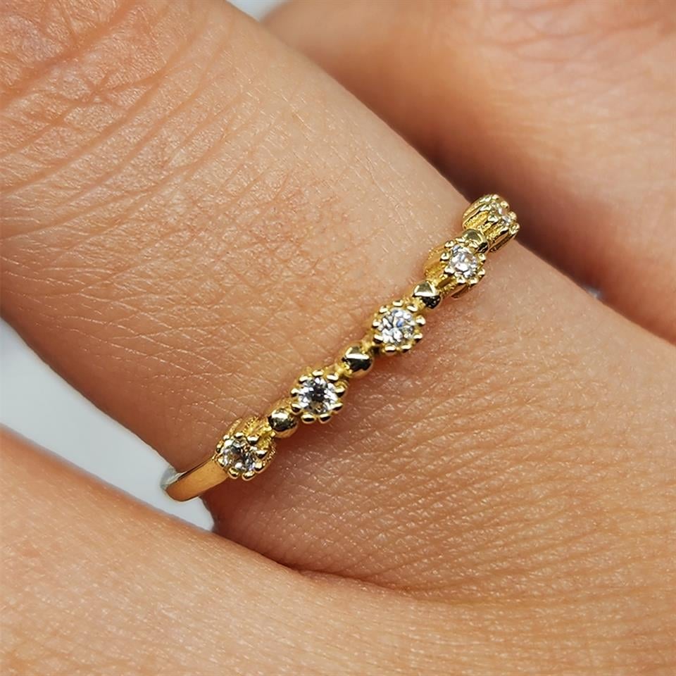 FasekGoldGÜMÜŞBeş Taş 0,45CT Pırlanta Montörü Evlilik Alyansı-Pırlanta(Signity Taşlı)Alyans-Hediye Gümüş Yüzük 